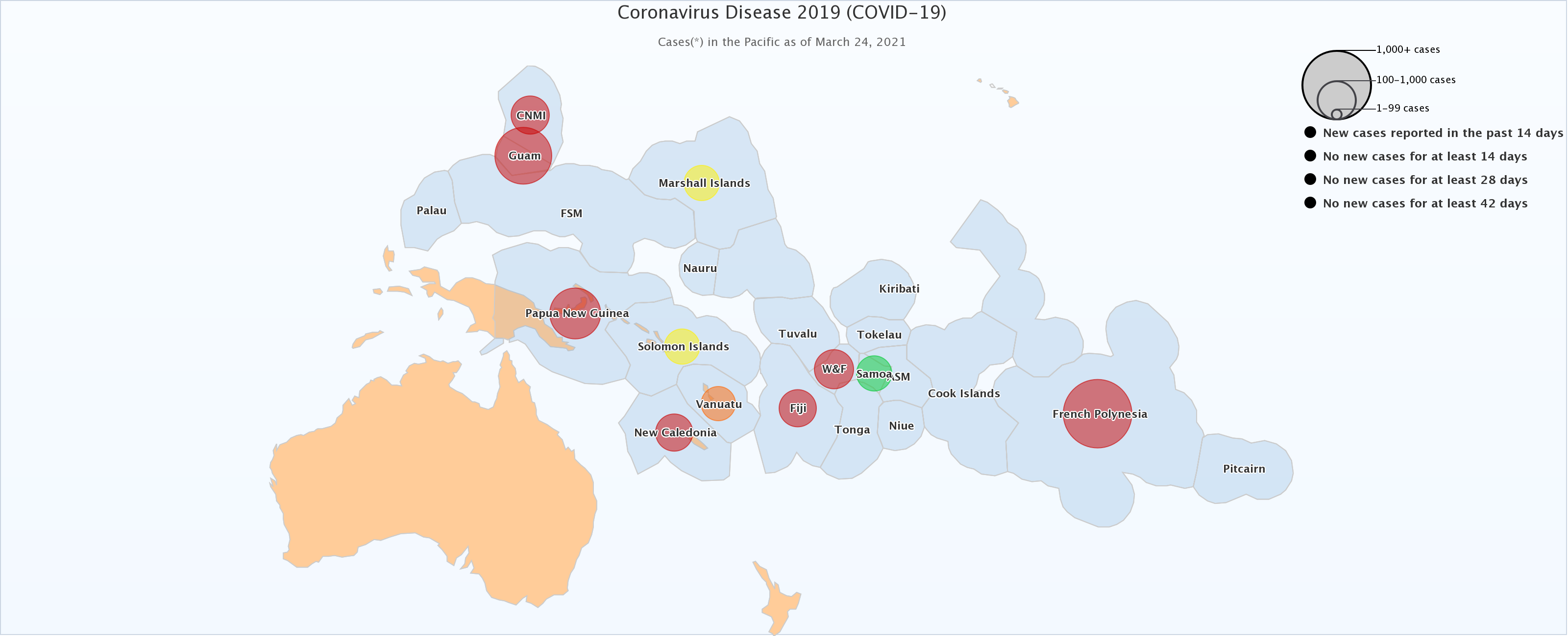 COVID-19 map (24 March 2021)