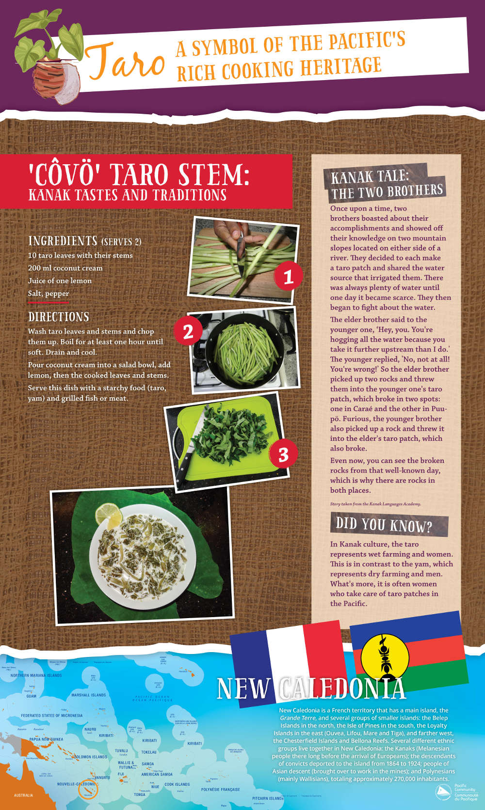 ‘Côvö’ taro stem: Kanak tastes and traditions from New Caledonia